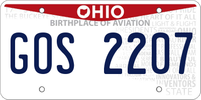 OH license plate GOS2207
