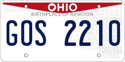 OH license plate GOS2210