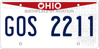 OH license plate GOS2211