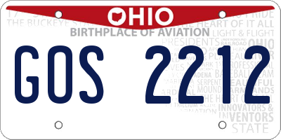 OH license plate GOS2212