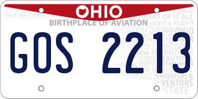 OH license plate GOS2213
