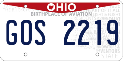 OH license plate GOS2219