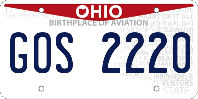 OH license plate GOS2220