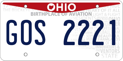 OH license plate GOS2221