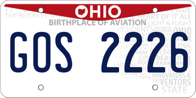 OH license plate GOS2226