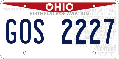 OH license plate GOS2227