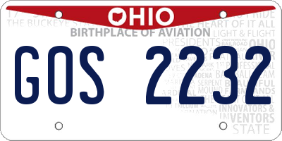 OH license plate GOS2232