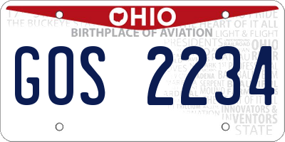 OH license plate GOS2234