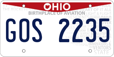 OH license plate GOS2235