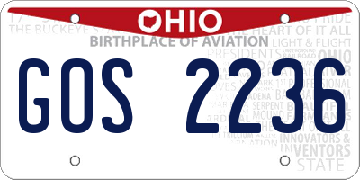 OH license plate GOS2236