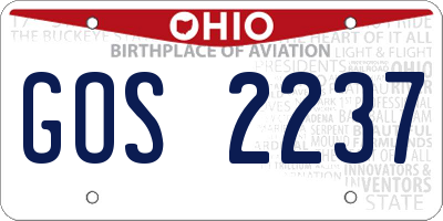 OH license plate GOS2237