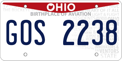 OH license plate GOS2238