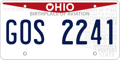 OH license plate GOS2241