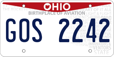 OH license plate GOS2242