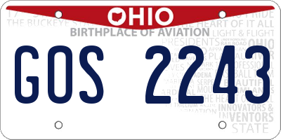 OH license plate GOS2243