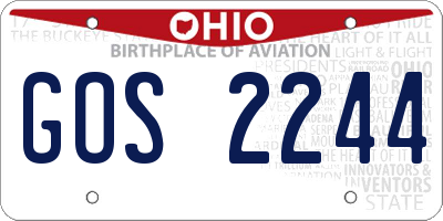 OH license plate GOS2244