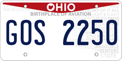 OH license plate GOS2250