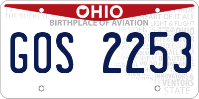 OH license plate GOS2253