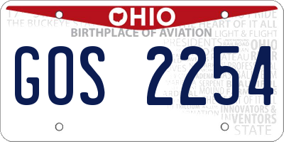 OH license plate GOS2254