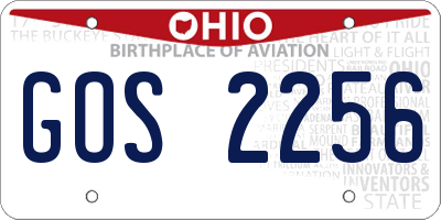 OH license plate GOS2256
