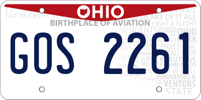 OH license plate GOS2261