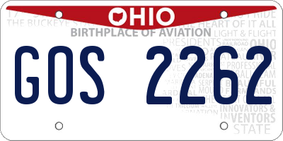OH license plate GOS2262