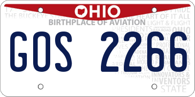 OH license plate GOS2266