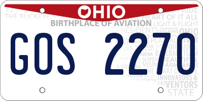 OH license plate GOS2270