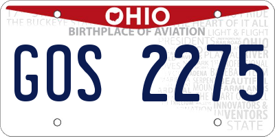 OH license plate GOS2275