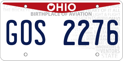 OH license plate GOS2276