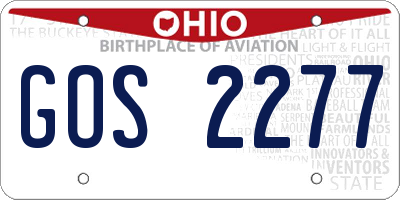 OH license plate GOS2277