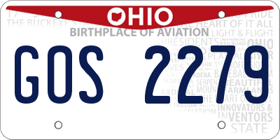 OH license plate GOS2279