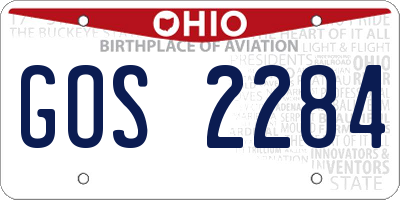 OH license plate GOS2284