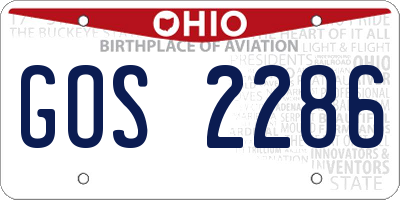 OH license plate GOS2286