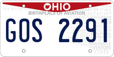 OH license plate GOS2291
