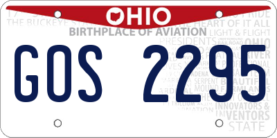 OH license plate GOS2295