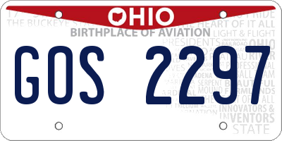 OH license plate GOS2297