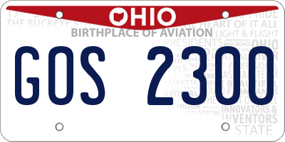 OH license plate GOS2300