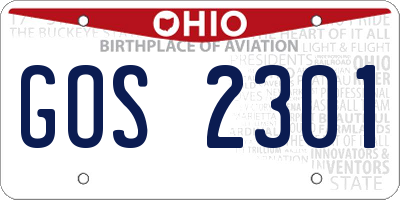 OH license plate GOS2301