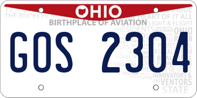 OH license plate GOS2304