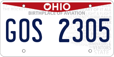 OH license plate GOS2305