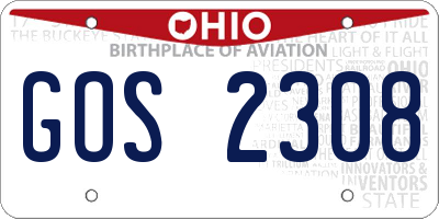 OH license plate GOS2308