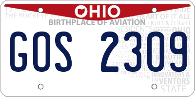 OH license plate GOS2309