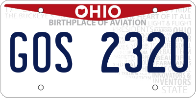 OH license plate GOS2320