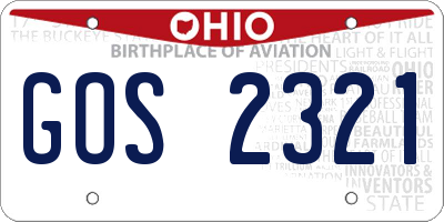 OH license plate GOS2321