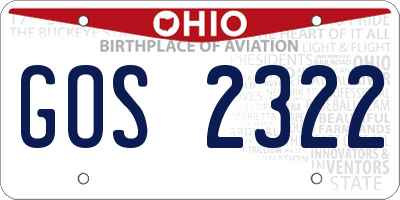 OH license plate GOS2322
