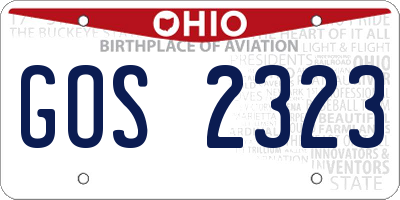 OH license plate GOS2323