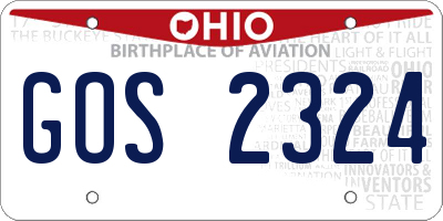 OH license plate GOS2324