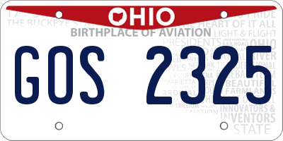 OH license plate GOS2325