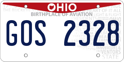 OH license plate GOS2328